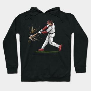 Batter Hits A Baseball With His Bat Hoodie